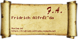 Fridrich Alfréda névjegykártya